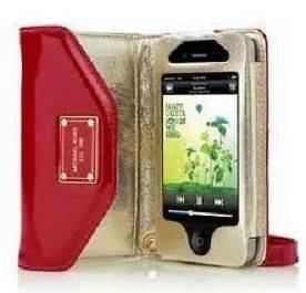 Michael Kors Iphone 4 & 4s Wristlet Clutch Wallet, Red Patent Leather 