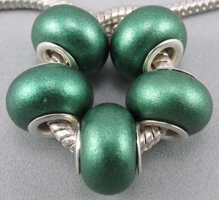 Newly listed  5pcs Army Green Acrylic Beads Silver Core 