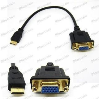   1080P HD MINI HDMI Male to VGA HD15 Female M/F Connector Adapter Cable