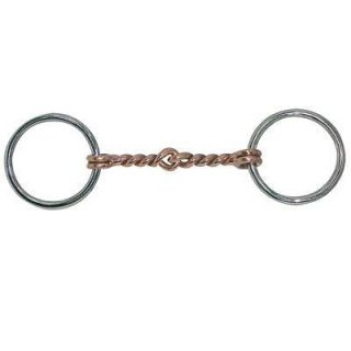 STAINLESS STEEL 3 LOOSE RING WITH 5 TWISTED COPPER MOUTH SNAFFLE BIT 