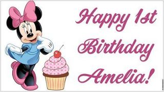 Custom Disney Minnie Mouse Birthday Party Banner Decorations