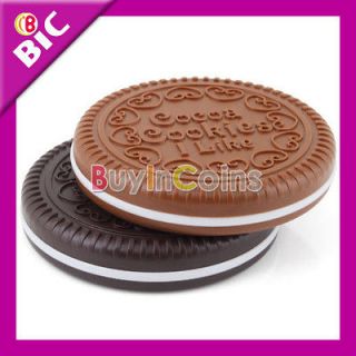 Cute Cookie Shaped Design Mirror Makeup Chocolate Comb
