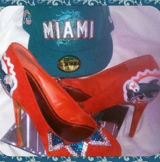 CUSTOM MADE MIAMI DOLPHINS PUMPS AND FITTED HAT