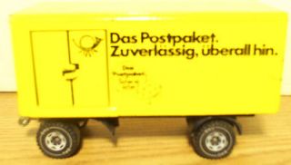 Siku Post Office Trailer Diecast 4 1/2 Inches Made in W Germany 1970s