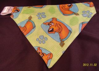 New Handmade Dog Puppy Bandana Collar Slide Style Scooby Doo Green 