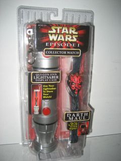 STAR WARS EPISODE I DARTH MAUL WATCH & LIGHTSABER CASE FREE DOMESTIC 