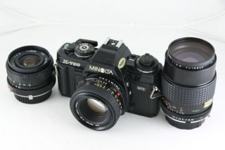 Minolta X 700 Film Camera Kit   50mm, 28mm & 135mm Lenses