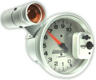 Auto Meter Tachometer Gauge 5 Monster Tach Rev Counter White 10,000 