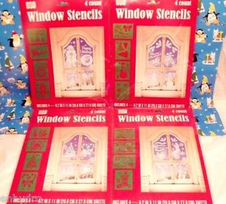 NEW CHRISTMAS WINDOW STENCILS CHOOSE A 4 PACK Outdoor Yard Childrens 