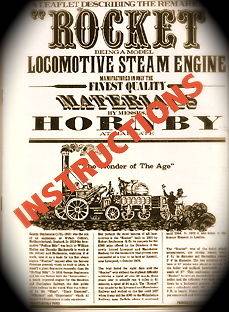 Full Instructions for Hornby steam Rocket locomotive live steam