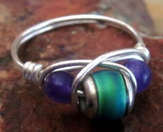 Color Changing Mood Ring with Amethyst   Sterling Silver 925   All 