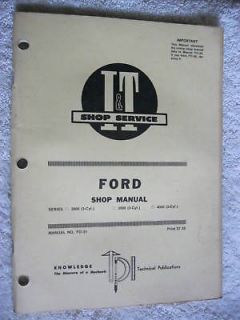 Ford tractor 2000 3000 4000 5000  7000 shop service N parts manuals 