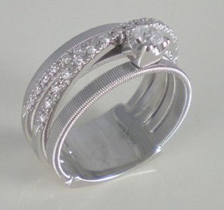 MARCO BICEGO Goa stunning 5 band white gold ring solitaire diamond .2