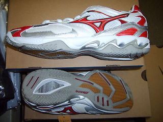MIZUNO WMNS WAVE SPIKE 8 VOLLEYBALL COURT SHOES WHITE /Red NEW SZ 9.5 