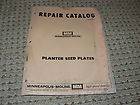 Minneapolis Moline Planter Seed Plates Dealers Parts Book