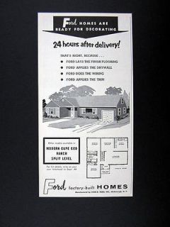 Ford Factory built Homes Pre Fab Prefab House 1959 print Ad 