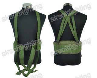 Airsoft Molle Tactical Waist Padded Belt with Suspender Olive Drab A