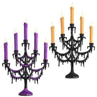 RAZ Imports 22 Lighted Candelabra, Halloween Decoration, Purple or 