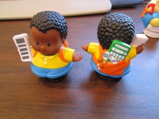 Fisher Price Little People AA Boy with newspaper multicultural set 
