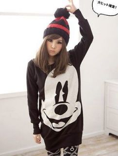 Mickey Mouse Cute Long Sleeve Korean Japan Fashion Style 3 Colors S M
