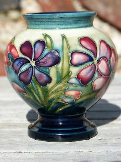 Rare Shaped Moorcroft Spring Flowers Pedestal Vase.Original Paper 