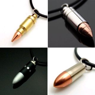 Excellent 4 PC Awesome Luger Machine gun Bullet Pendant Necklace 1 