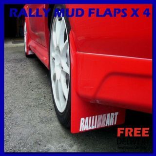   EVO 5 & 6 Performance Rally Mud Flaps RED with White Ralliart Logo