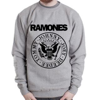 Ramones Logo punk rock band music NYC Grey Heavy Blend Crewneck 