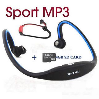   Sport Stereo Headset Headphone Music  Player + 4GB SD Memory Card