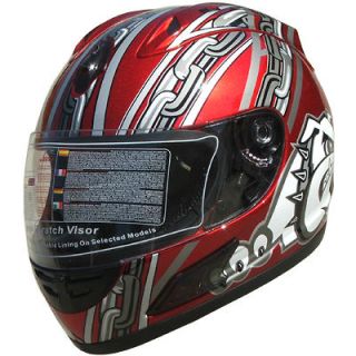 Motorcycle Helmet Full Face Sports Helmets DOT bull dog 105 wine red