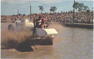 Pair c1950s Swamp Buggy Races at Naples FL postcards