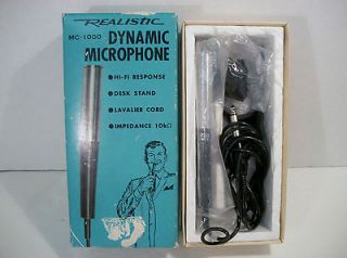 Vintage Realistic Dynamic Microphone Model MC 1000 SLIMLINE Hi Fi 