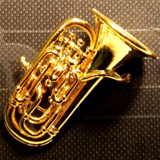 Euphonium Classic Miniature Replica Pin 24K Gold Plated