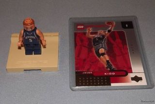   NBA Jason Kidd #5 New Jersey Blue Uniform Minifigure w/ Stand & Card