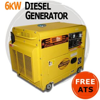 PORTABLE 6500 W 6.5 KW SILENT DIESEL GENERATOR WITH ATS BRAND NEW