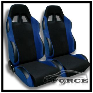   BLACK/BLUE RACING SEATS COROLLA GTS CELICA SC300 SC400 (Fits Mustang