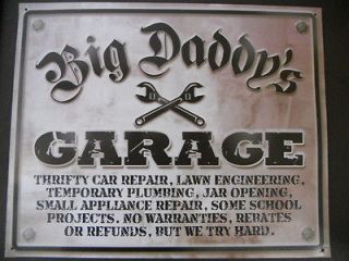 Big Daddys Garage Gas Station Shop Man Cave Vintage Sign Bar Rat Rod 