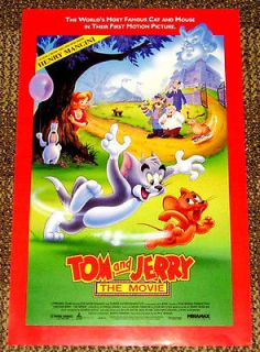 TOM AND JERRY THE MOVIE 1992 ORIGINAL MOVIE POSTER 13.5 X 20.5 F/VF 