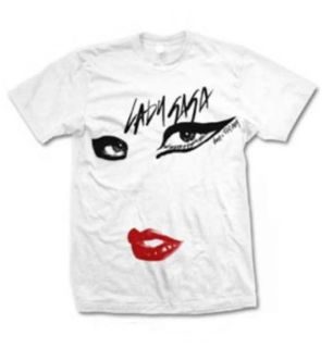 Lady Gaga Classic White T Shirt Eyes & Lips Born This Way Baby LDG1124