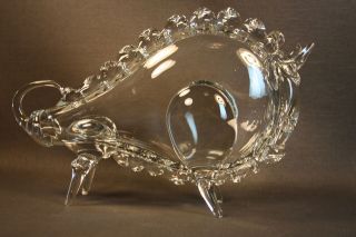 Vintage Italian Murano Art Glass Glass Bull w/ Rigaree   Estate   Mid 