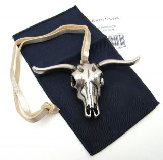 195 Nwt Ralph Lauren Longhorn Bull Choker Necklace
