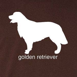 GOLDEN RETRIEVER T Shirt white ink dog lover pet puppy silhouette 