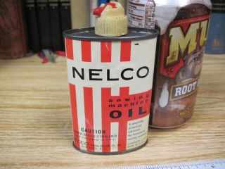 NELCO fine OIL SEWING MACHINE can country store TIN HOUSHOLD