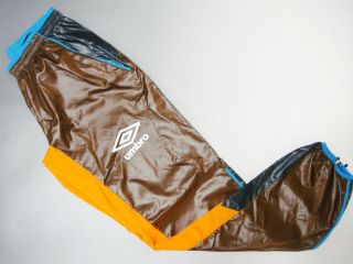   Surf Shiny Wet Look Nylon Futsal Soccer Pants Bottoms Brown Orange L