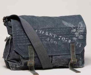 AMERICAN EAGLE OUTFITTERS MESSENGER CANVAS BAG NAVY BLUE