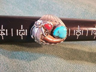   turquoise claw Old Pawn Huge Mens NAVAJO Sterling Silver 925 vintage