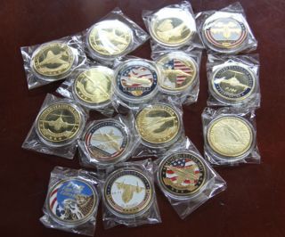 Lot of 15 / Different Military Aircraft / Challenge Coins /S510 