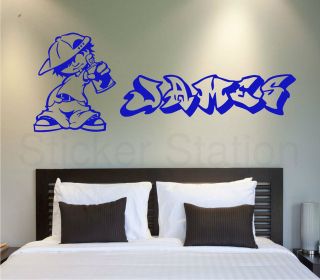 Graffiti Artist Kids Personalised Any Name Bedroom Wall Art Hip Hop 