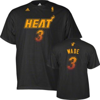 Mens Adidas Miami Heat Dwyane Wade Vibe Black Tee T Shirt Jersey Alt 