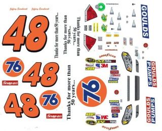   Earnhardt Union 76 Chevy 1/32nd Scale Slot Car Waterslide Decals